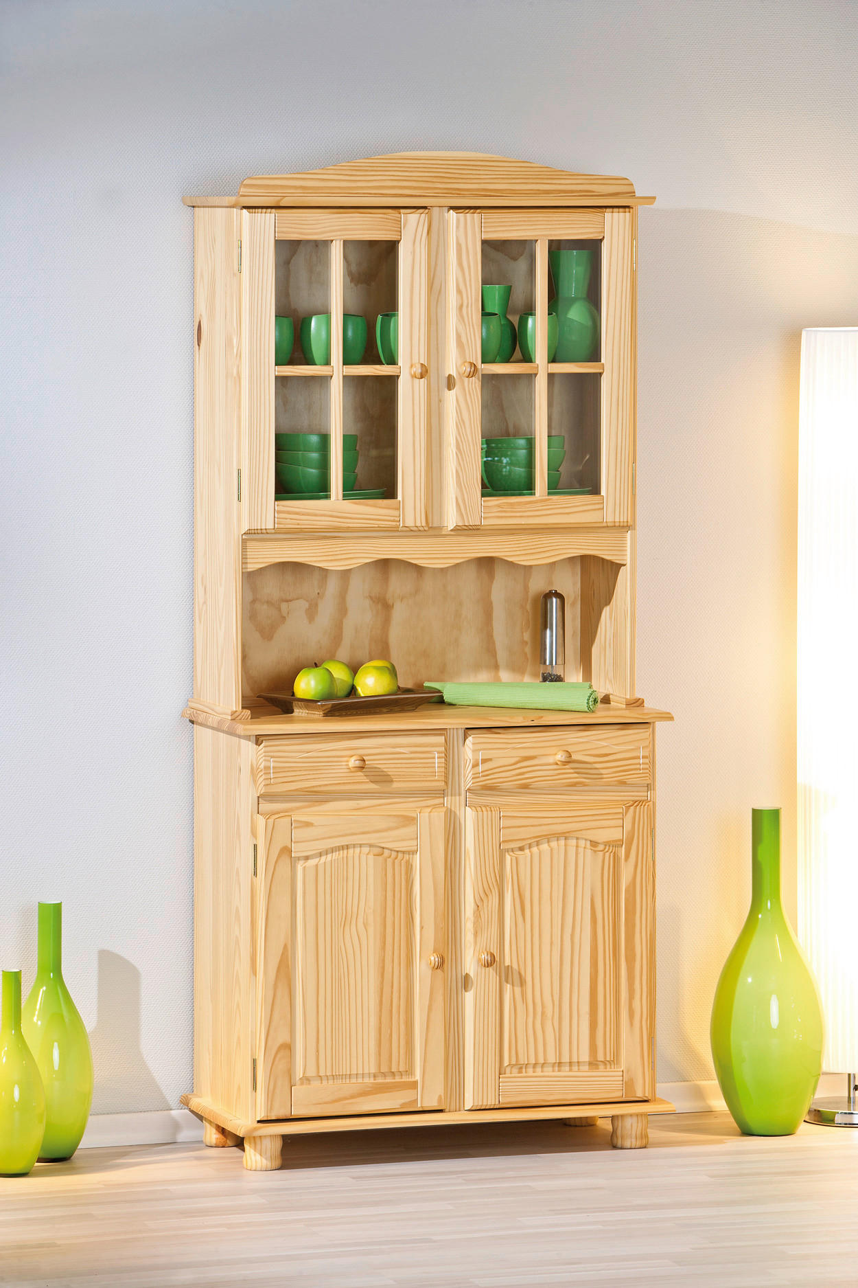 Buffet Alicante natur lackiert Kiefer B/H/T: ca. 88x198x43 cm Alicante - natur (88,00/198,00/43,00cm) - Inter Link