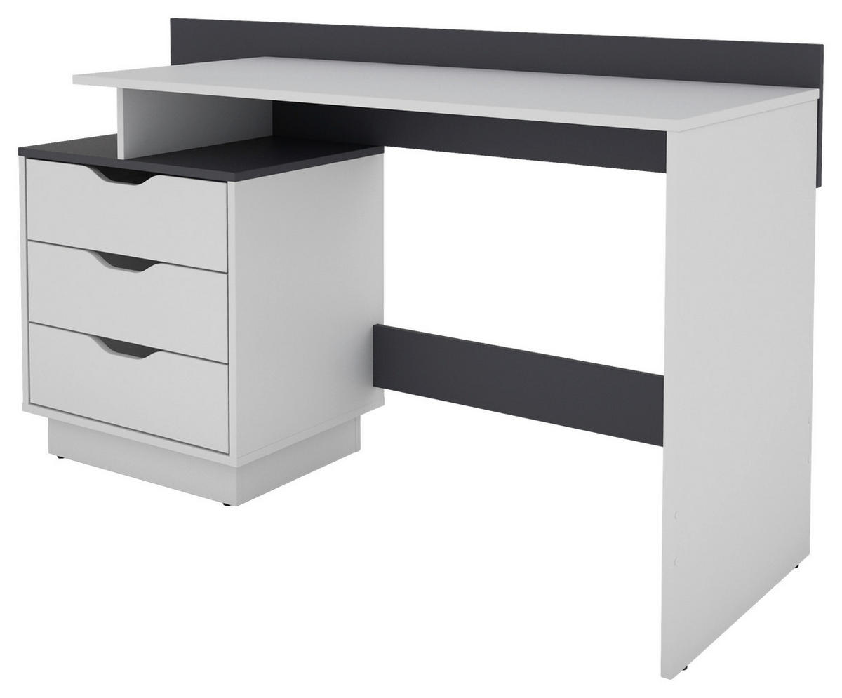 Schreibtisch BELFAST weiß anthrazit B/H/T: ca. 138x83,5x51,5 cm BELFAST - weiß/anthrazit (138,00/83,50/51,50cm) - byLIVING