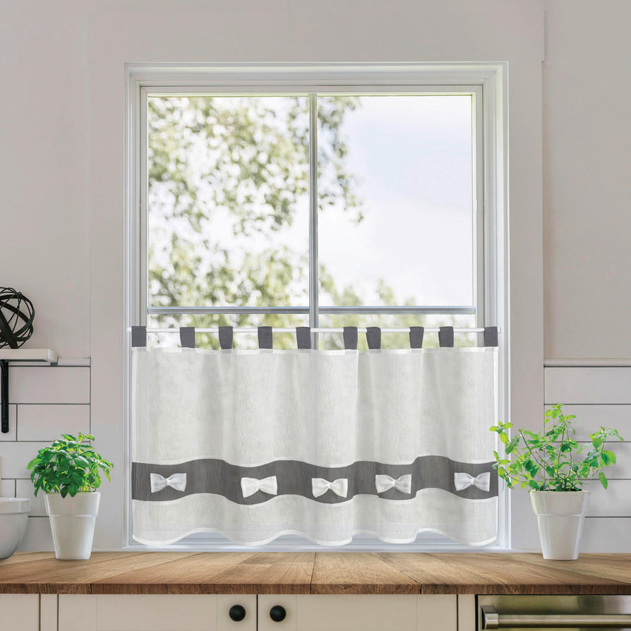 Scheibengardine Susi offwhite B/L: ca. 140x50 cm Susi - offwhite/anthrazit (140,00/50,00cm) - Happy Home