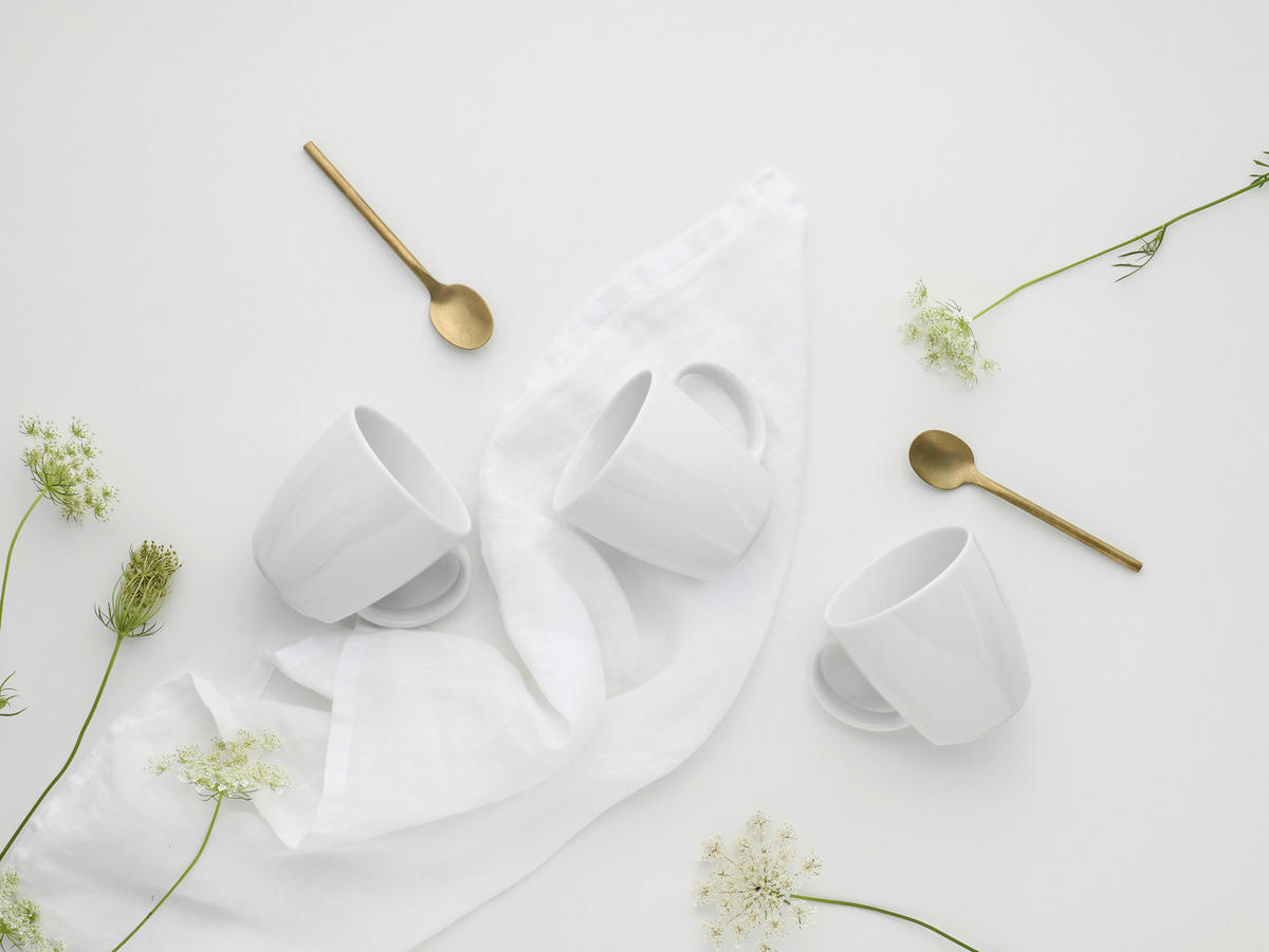 CreaTable Kaffeebecher Victoria weiß Porzellan 6 tlg. Victoria - weiß (0,00cm) - CreaTable