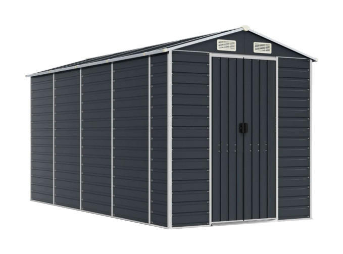 VidaXL Gartenhaus anthrazit B/H/T: ca. 191x198x385 cm Gartenhaus - anthrazit (191,00/198,00/385,00cm) - VidaXL