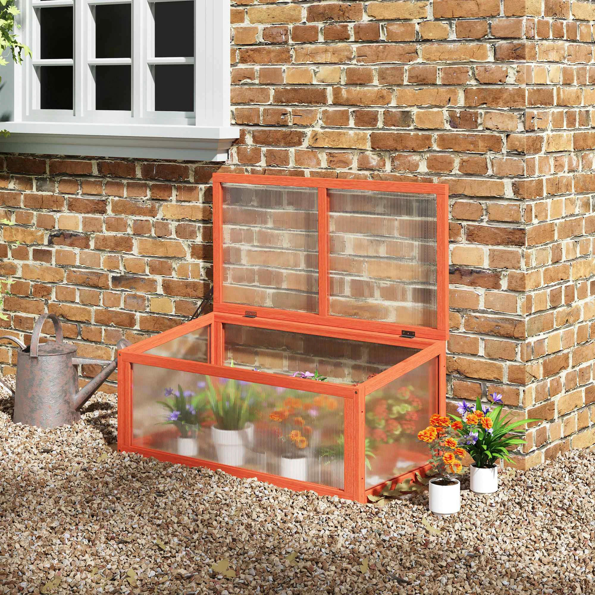 Outsunny Frühbeet B/H/L: ca. 46x40x90 cm Frühbeet - orange (90,00/46,00/40,00cm) - Outsunny