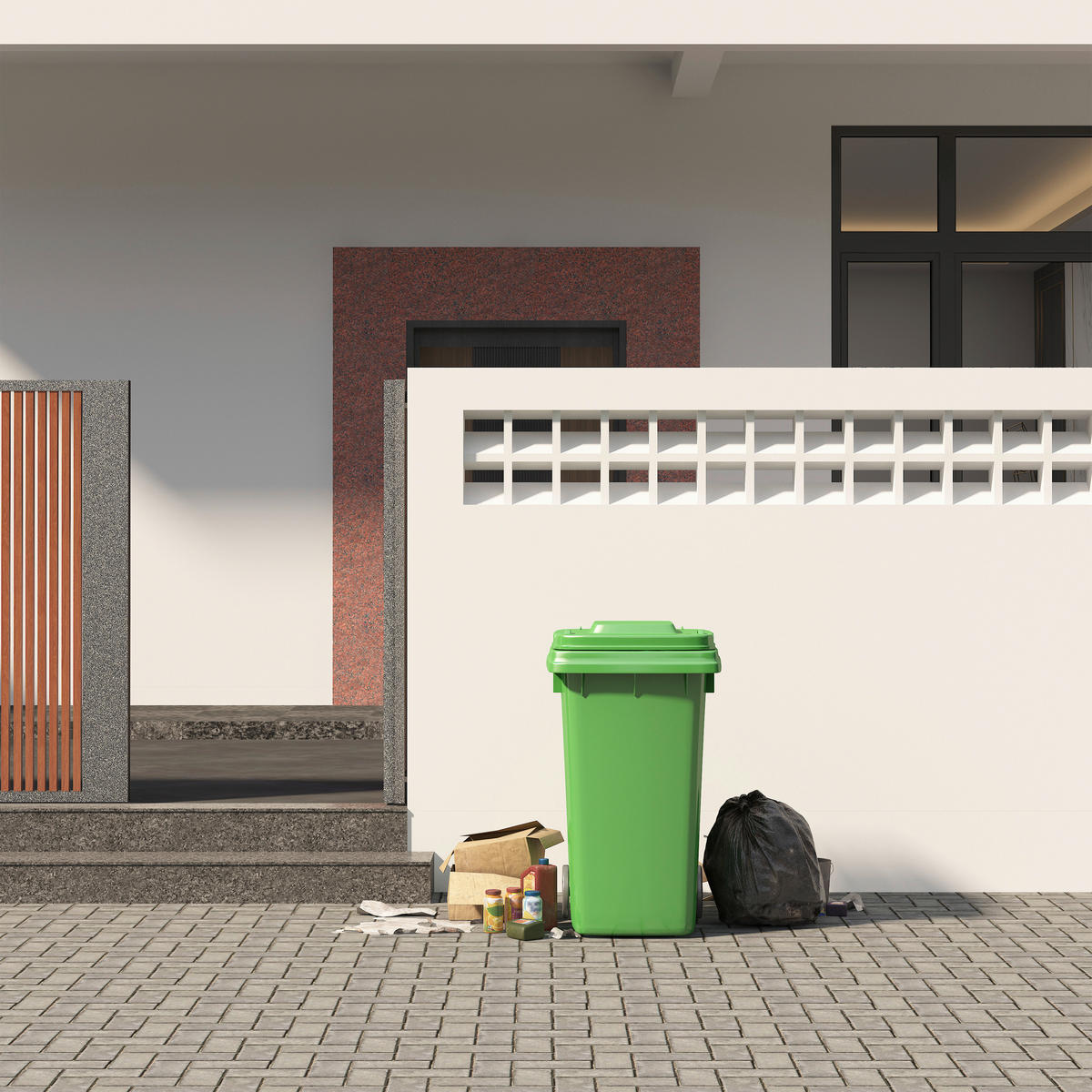 AXI Outdoor Living Mülltonnenbox Lucas braun B/H/L: ca. 80x116x68 cm Lucas - braun (68,00/80,00/116,00cm) - AXI Outdoor Living