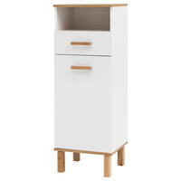Midischrank Padua weiß glanz Eiche Landhaus Nachbildung B/H/T: ca. 40,4x114,5x35 cm Padua - Eiche/weiß (40,40/114,50/35,00cm) - Möbelpartner