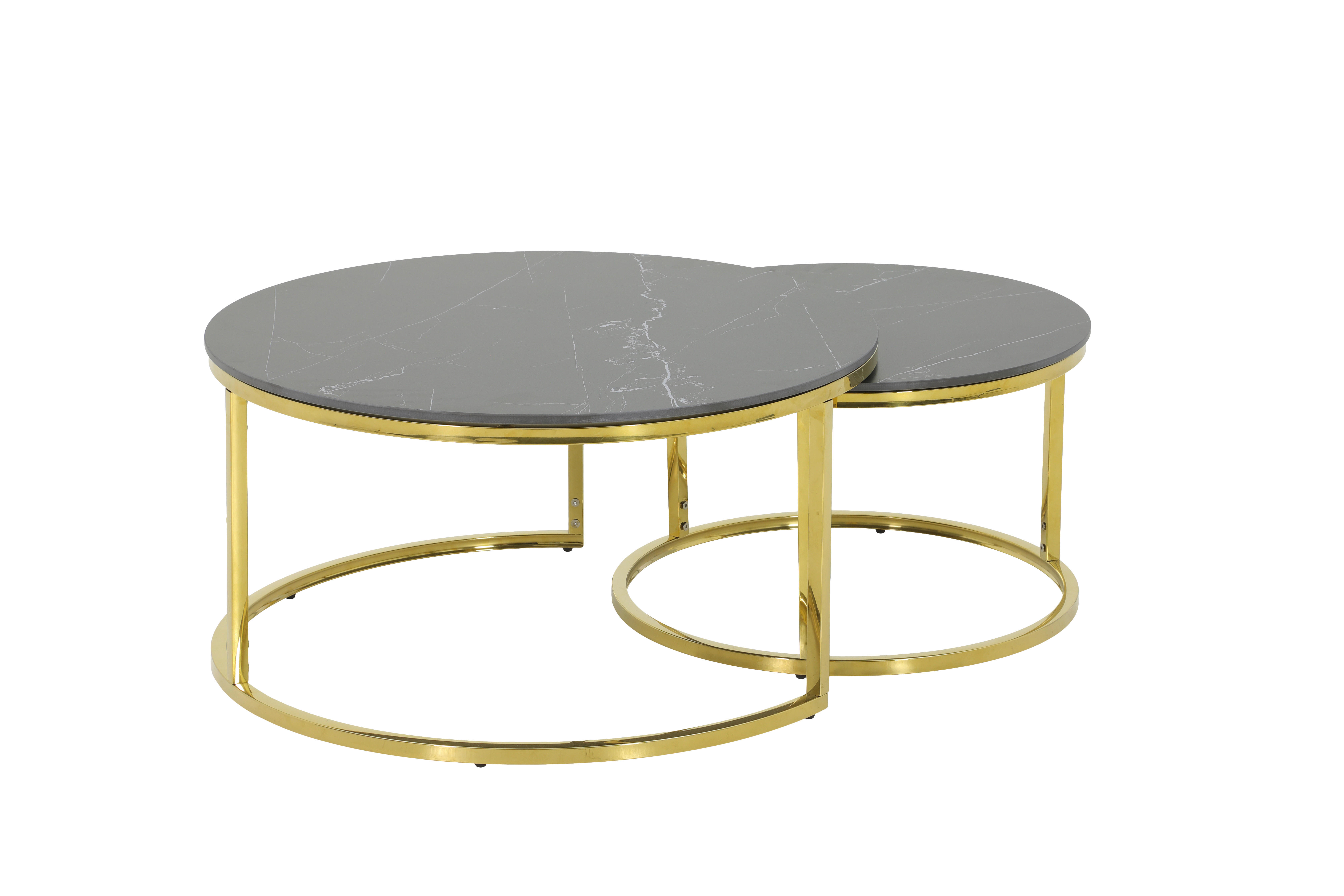 Couchtisch Joel Marmoroptik Hochglanz H/D: ca. 41x80 cm Joel - gold/Marmoroptik (80,00/41,00cm)