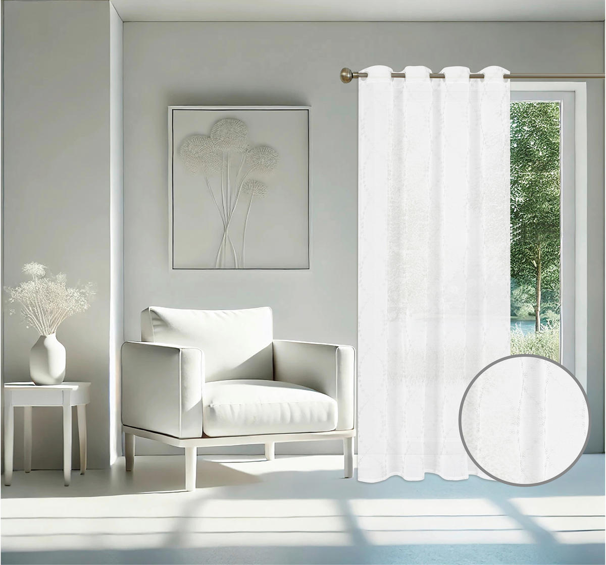 Ösenvorhang Nora weiß B/L: ca. 135x245 cm Nora - weiß (135,00/245,00cm) - home Topline