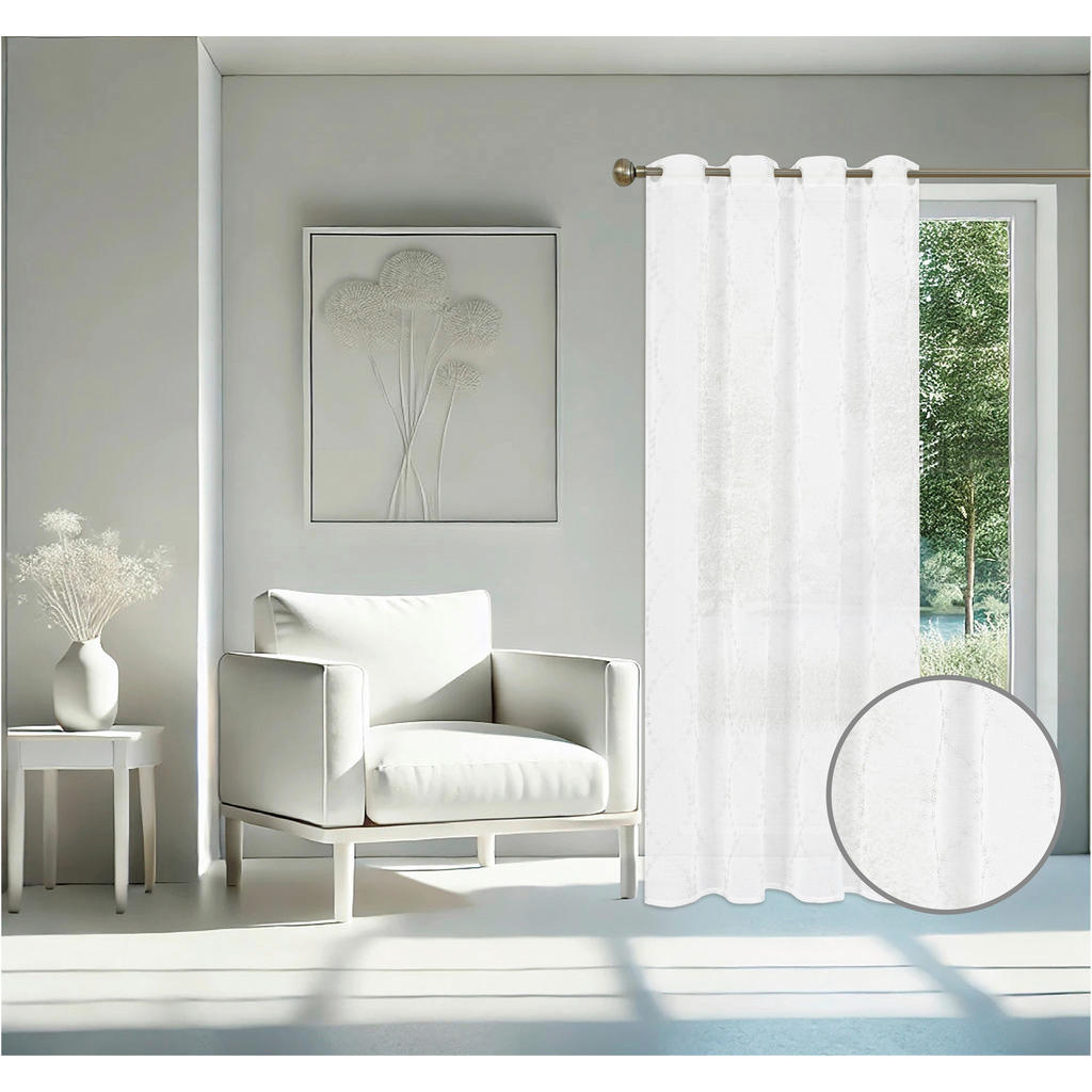 Thumbnail - home Topline Ösenvorhang Nora weiß B/L: ca. 135x245 cm