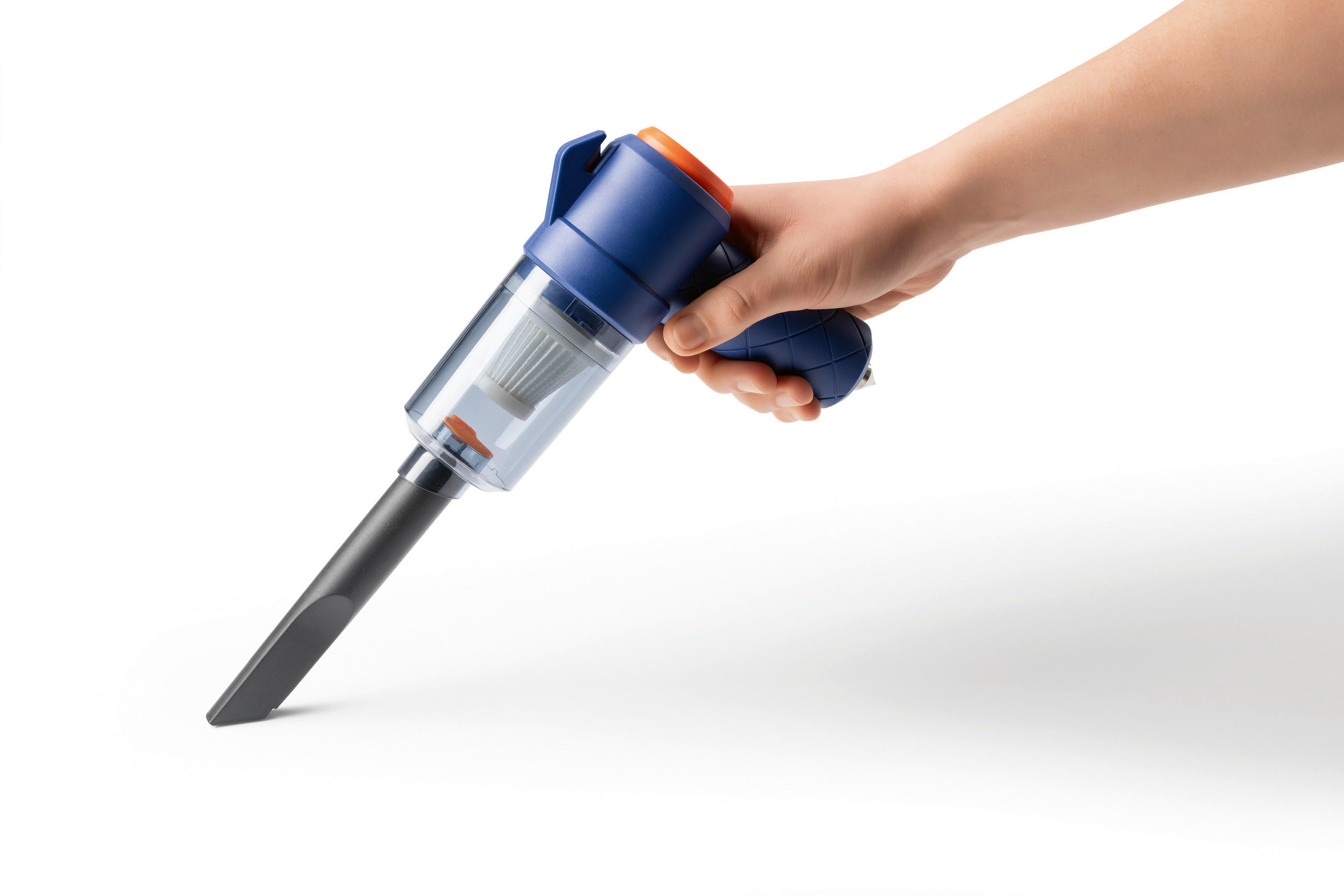 CLEANmaxx Akku-Handstaubsauger blau orange B/H/L: ca. 7x16,5x20 cm Akku-Handstaubsauger_6tlg. - blau/orange (20,00/7,00/16,50cm) - CLEANmaxx