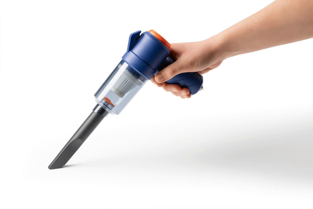 CLEANmaxx Akku-Handstaubsauger blau orange B/H/L: ca. 7x16,5x20 cm Akku-Handstaubsauger_6tlg. - blau/orange (20,00/7,00/16,50cm) - CLEANmaxx