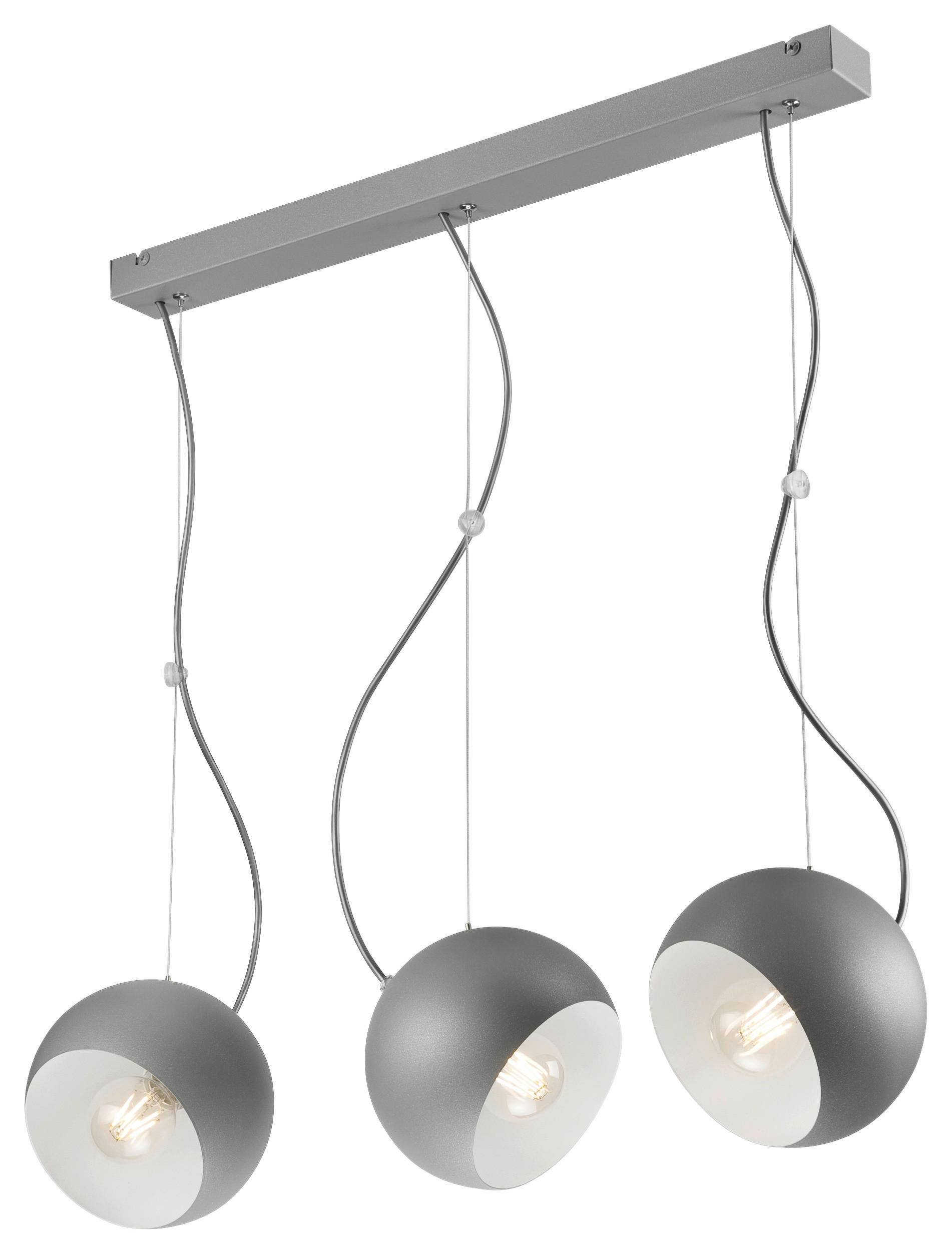 Lamkur Pendelleuchte INEZ 37523 silber Stahl H/L: ca. 70x70 cm E27 3 Brennstellen Inez - silber (70,00cm) - Lamkur