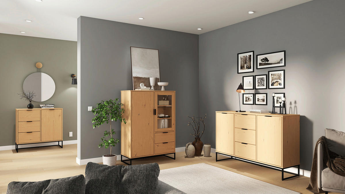 Kommode Vivo 2T3S Oak lackiert B/H/L: ca. 45,3x80x150 cm Vivo 2T3S - Oak (150,00/45,30/80,00cm) - Inter Link