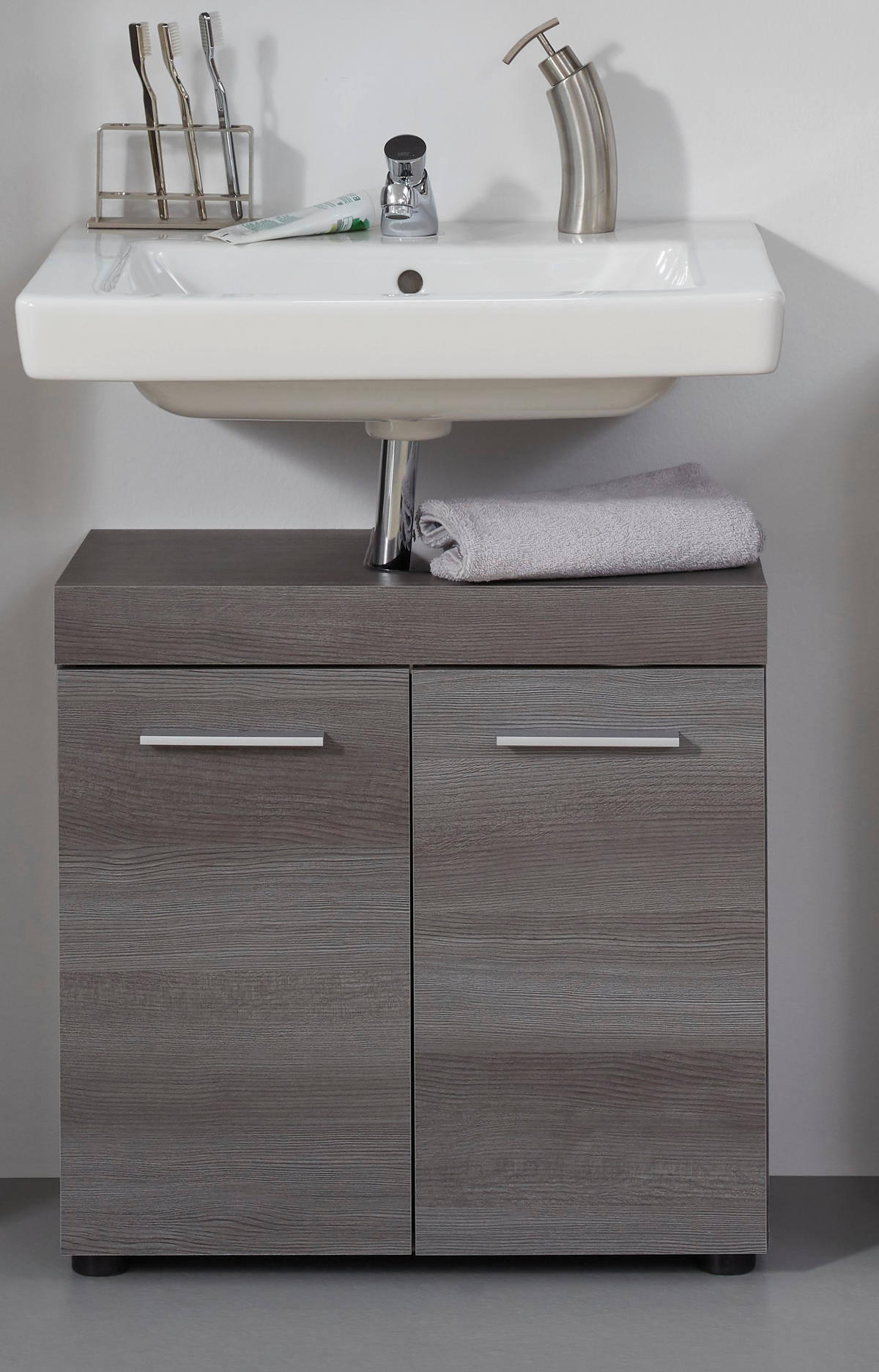 Waschbeckenunterschrank Runner Rauchsilber Nachbildung B/H/T: ca. 58x57x31 cm Runner - (58,00/57,00/31,00cm)