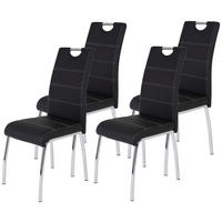 Stuhl Susi 4er Set schwarz Kunstleder B/H/T: ca. 44x98x61 cm Susi 4er Set - schwarz (44,00/98,00/61,00cm) - Hela