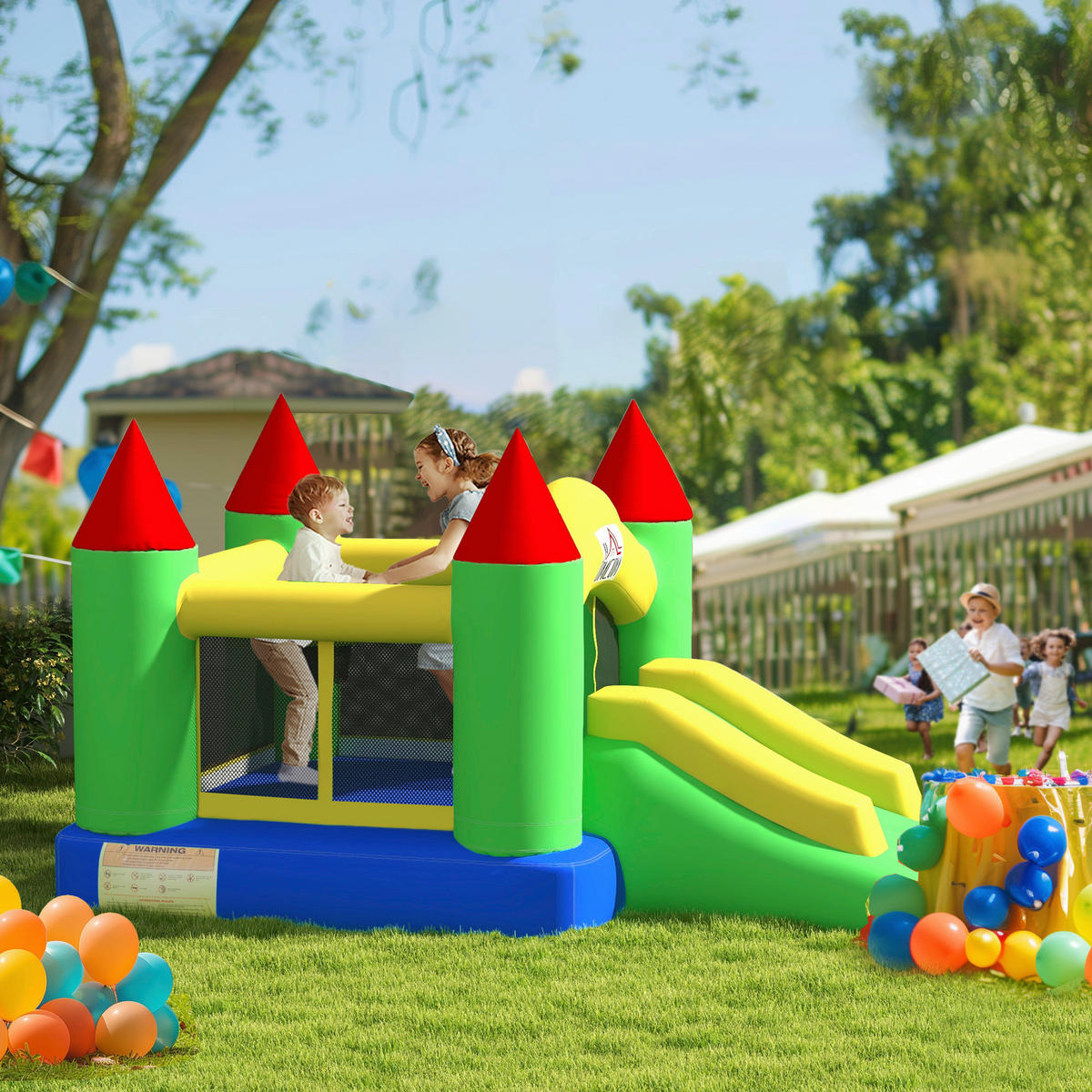 HOMCOM Hüpfburg multicolor B/H/L: ca. 180x160x300 cm Hüpfburg - multicolor (300,00/180,00/160,00cm) - HOMCOM
