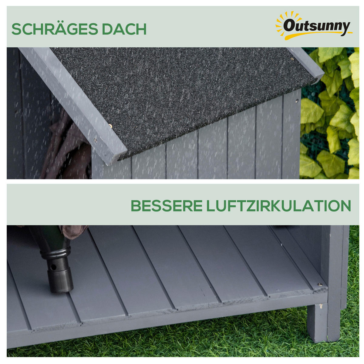 Outsunny Gartenschrank Gartenschrank - grau (129,00/51,50/180,00cm) - Outsunny