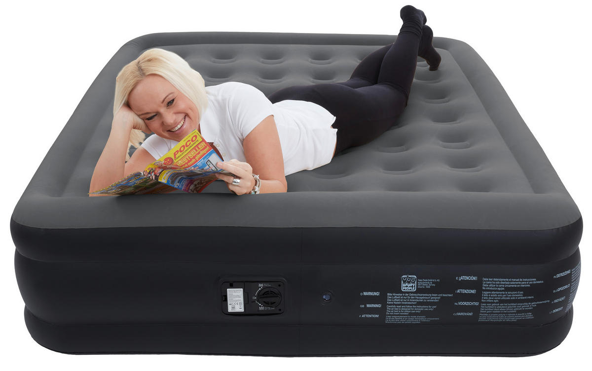 Happy People Luftbett anthrazit B/H/L: ca. 157x47x203 cm Luftbett_aufblasbar - anthrazit/grau (203,00/157,00/47,00cm) - Happy People