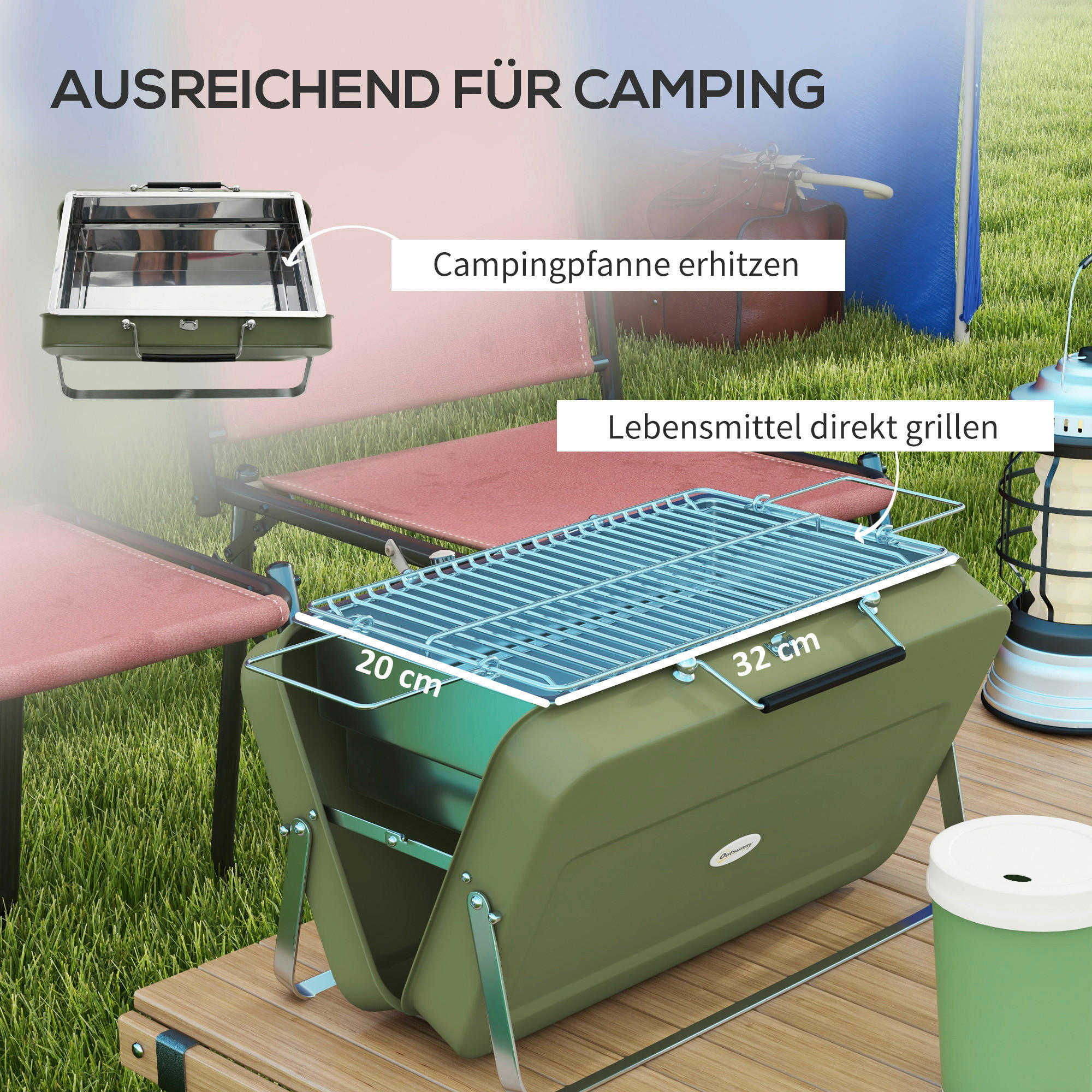 Outsunny Tischgrill Polypropylen B/H/L: ...