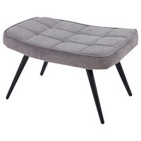 byLIVING Hocker UTA grau schwarz Stoff Metall B/H/T: ca. 60x39x41 cm UTA - schwarz/grau (60,00/39,00/41,00cm) - byLIVING