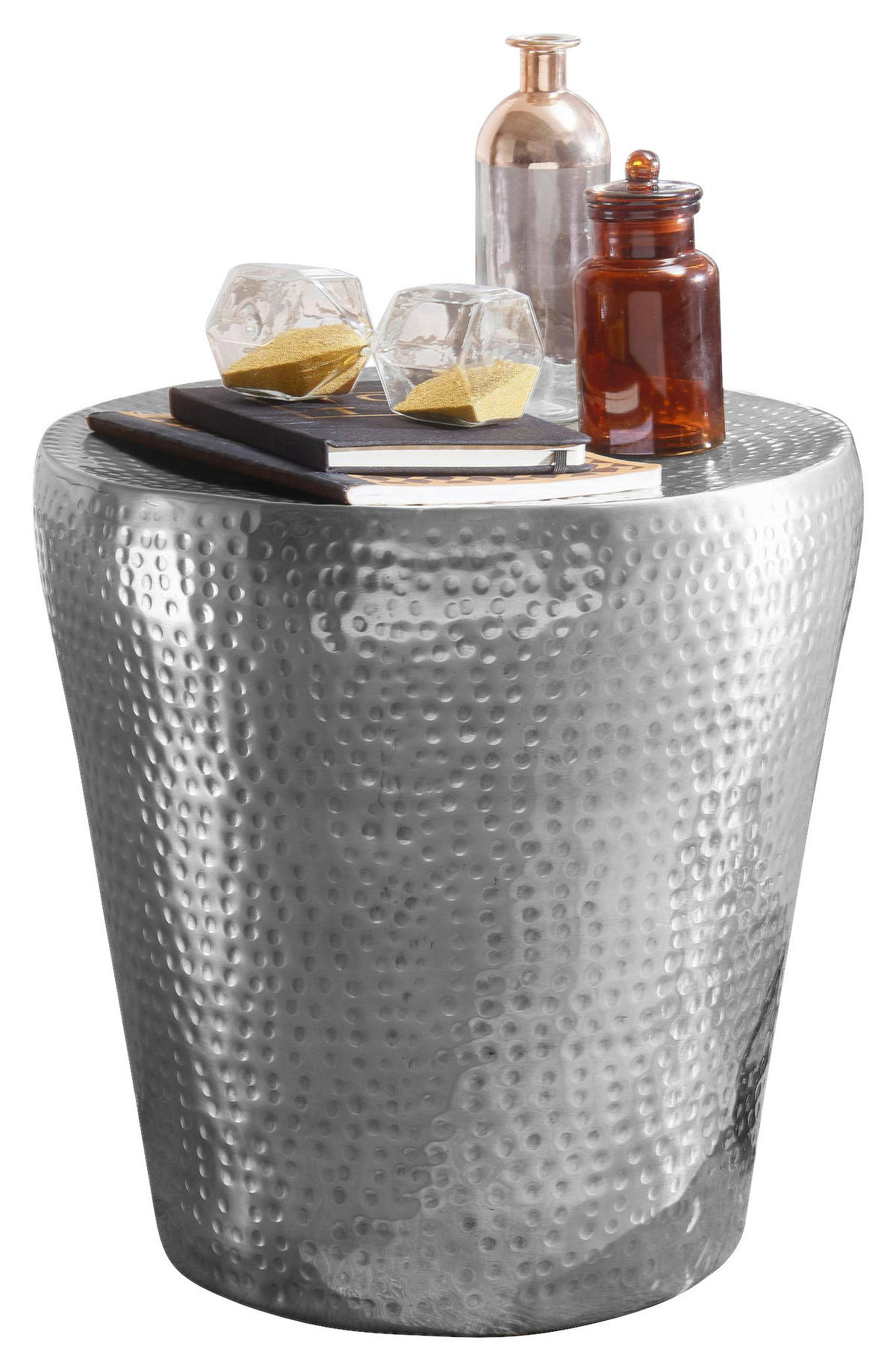 Beistelltisch silber Aluminium B/H/T: ca. 41x41x41 cm Beistelltisch - silber (41,00/41,00/41,00cm) - Wohnling