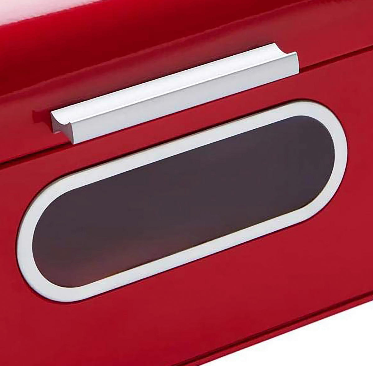 ECHTWERK Brotkasten Retro rot Metall B/H/L: ca. 23,8x17x42,5 cm Retro - rot (42,50/23,80/17,00cm) - ECHTWERK