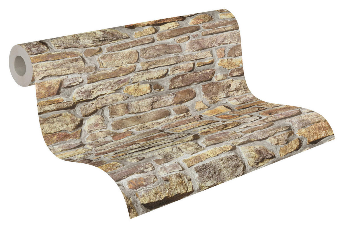 A.S.Creation Vliestapete gelb braun B/H/D: ca. 53x1005x8,6 cm Vliestapete - braun/gelb (8,60/1005,00cm) - A.S.Creation