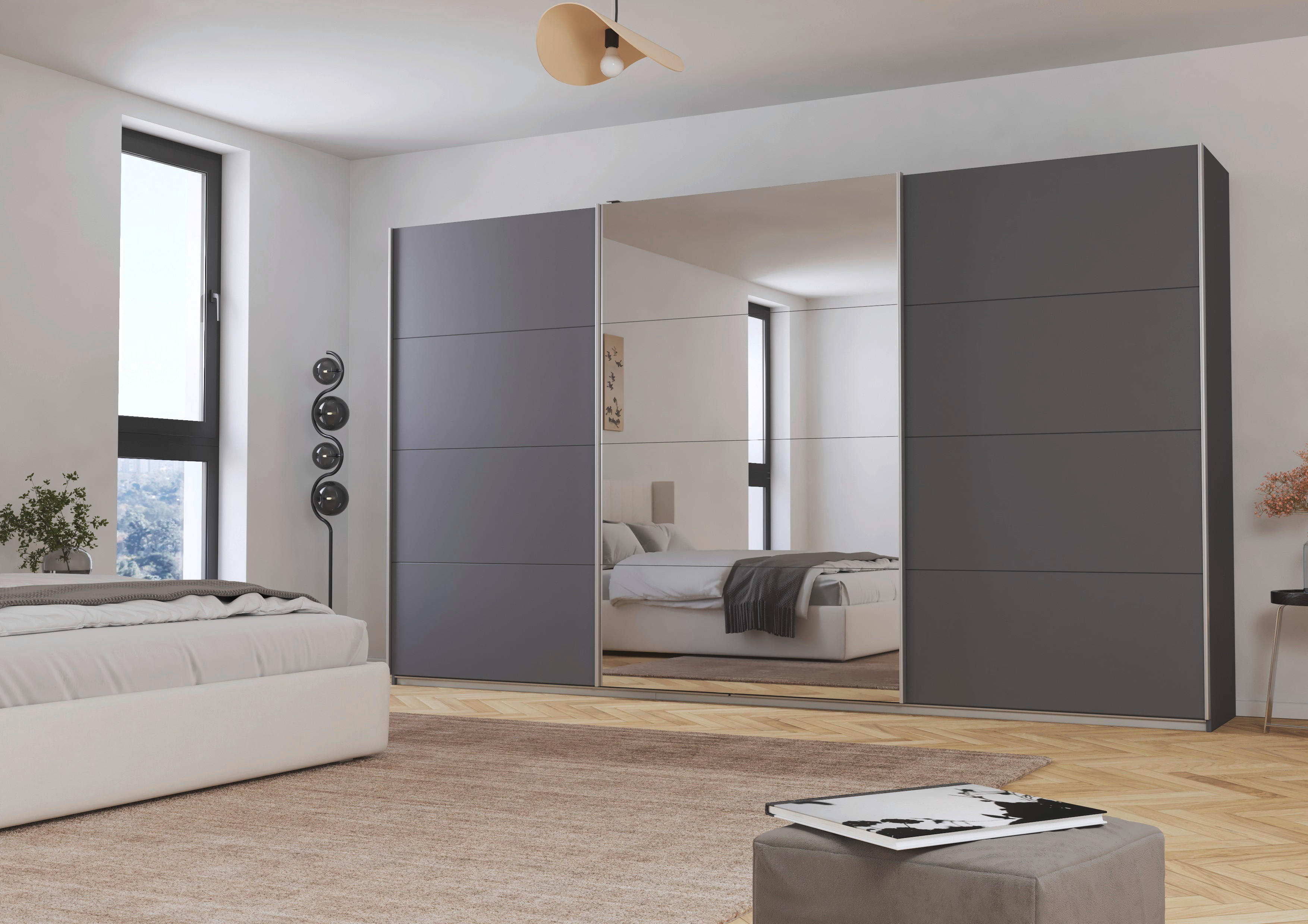 Kleiderschrank Kulmbach grau B/H/T: ca. 360x210x62 cm Kulmbach - Alu/grau (360,00/210,00/62,00cm)