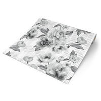 UGEPA Papiertapete Blumen grau weiß B/L: ca. 53x1005 cm glitzernd Papiertapete_A58509 - weiß/grau (53,00/1005,00cm) - UGEPA