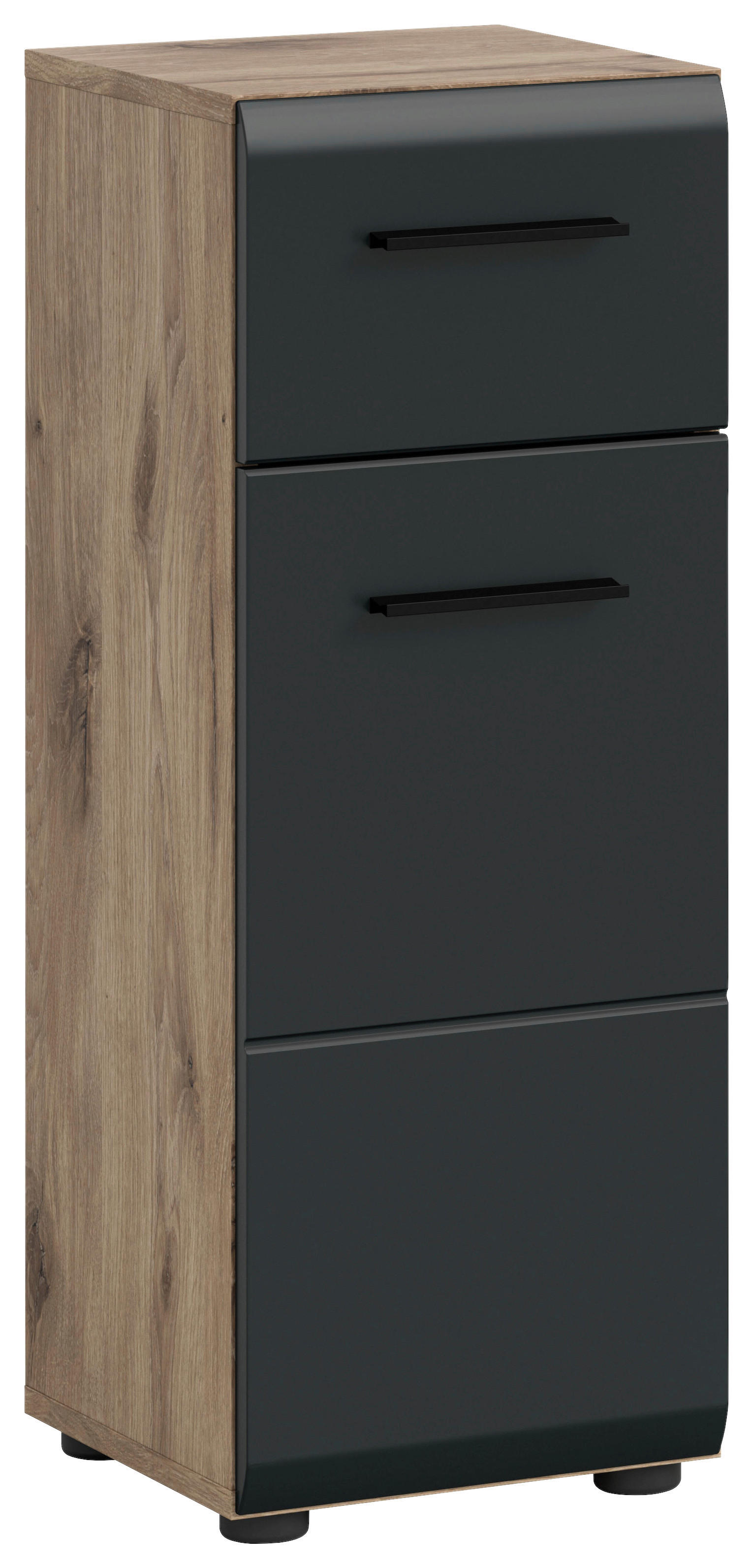 Schrank Ice Nox Oak Nachbildung schwarz matt B/H/T: ca. 30x80x30 cm Ice - schwarz (30,00/80,00/30,00cm) - xonox.home