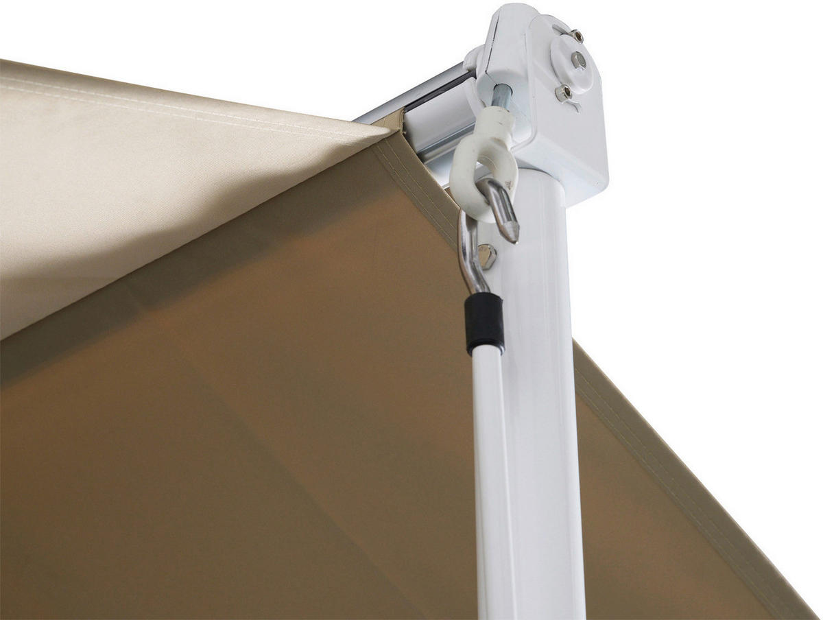 Outsunny Standmarkise creme Polyester-Mischgewebe B/H/L: ca. 294x250x295 cm Standmarkise_mit_Kurbel - creme (295,00/294,00/250,00cm) - Outsunny