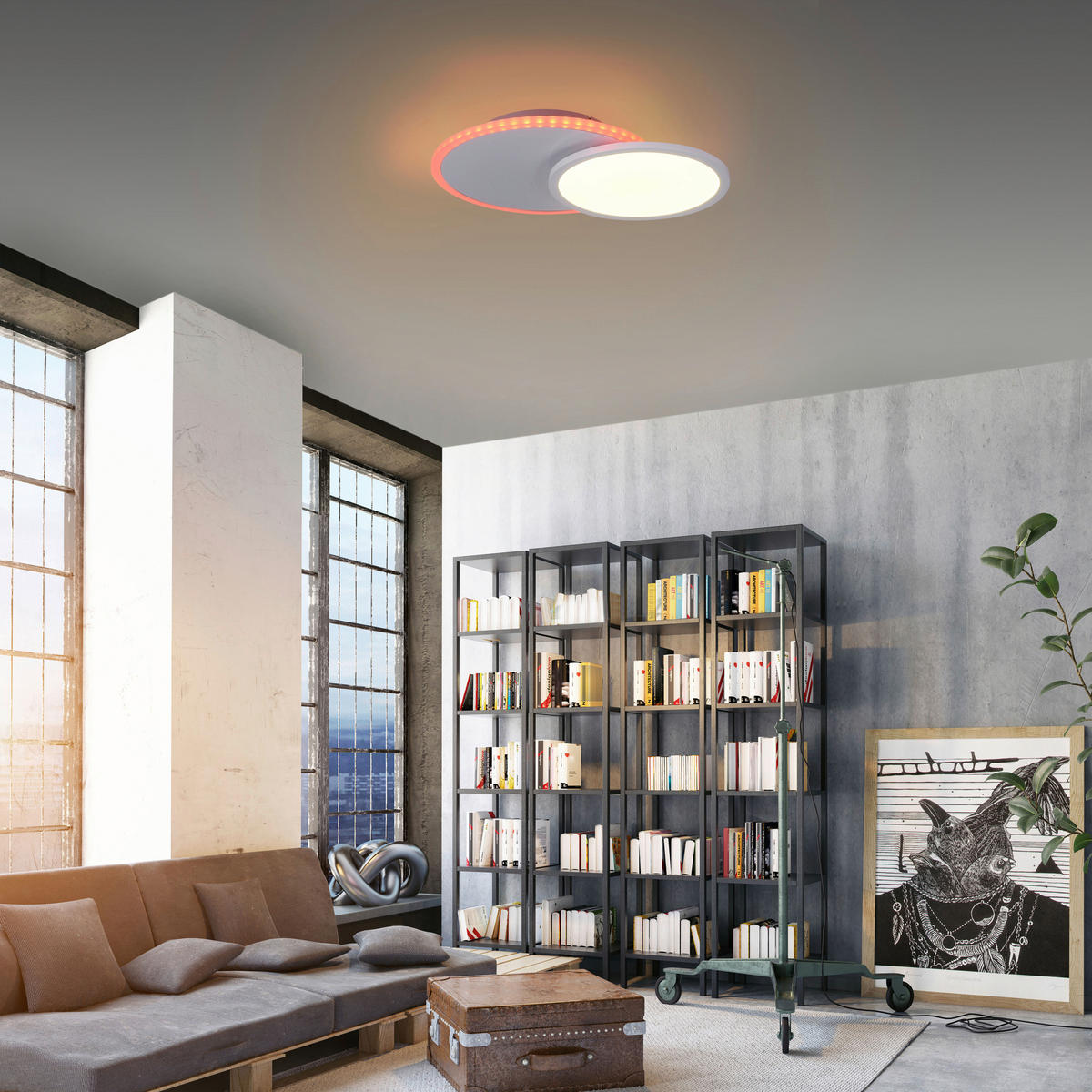 Just Light Deckenleuchte PN11662-16 Arenda weiß Aluminium Kunststoff Eisen B/H/L: ca. 33x8x45 cm Arenda - weiß (45,00/33,00/8,00cm) - Just Light