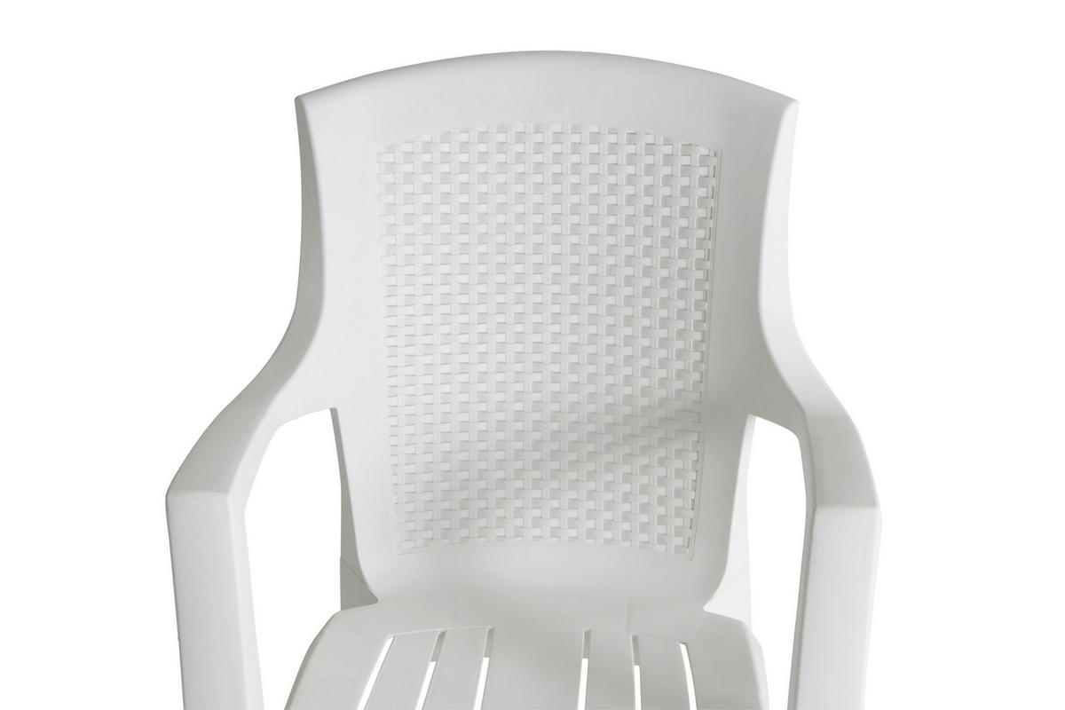 ProGarden Stapelsessel Eden weiß Kunststoff B/H/L: ca. 55x91x46 cm Eden - weiß (46,00/55,00/91,00cm) - ProGarden