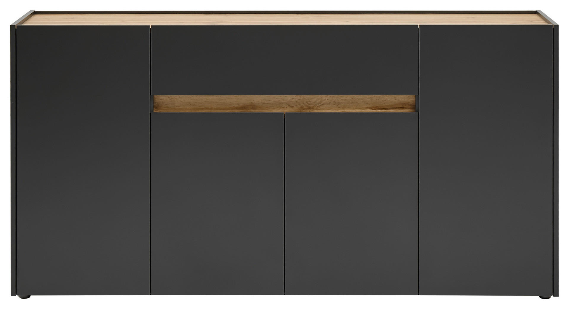 Sideboard City Eiche Wotan Nachbildung anthrazit B/H/T: ca. 170x84x40 cm City - Eiche/anthrazit (170,00/84,00/40,00cm)
