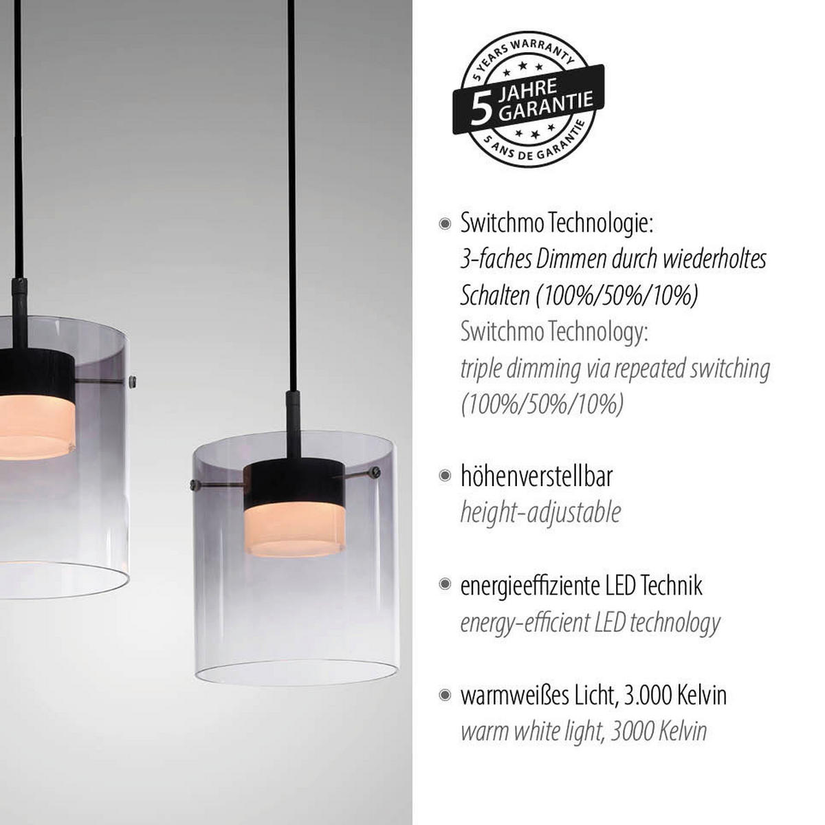 Just Light Pendelleuchte schwarz Pendelleuchte_Elio schwarz - schwarz - Just Light