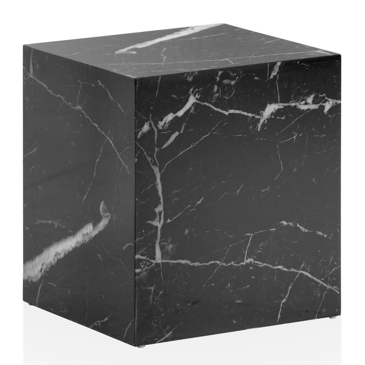 Couchtisch schwarz Marmor Optik B/H/T: ca. 40x45x40 cm Couchtisch - schwarz (40,00/45,00/40,00cm) - Wohnling