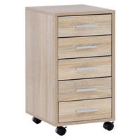 Rollcontainer braun Spanplatte B/H/T: ca. 33x63x63 cm Rollcontainer - braun (33,00/63,00/63,00cm) - Wohnling