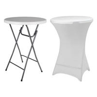 VCM Stehtisch weiß Metall H/D: ca. 110x80 cm Stehtisch_klappbar - weiß (80,00/110,00cm) - VCM