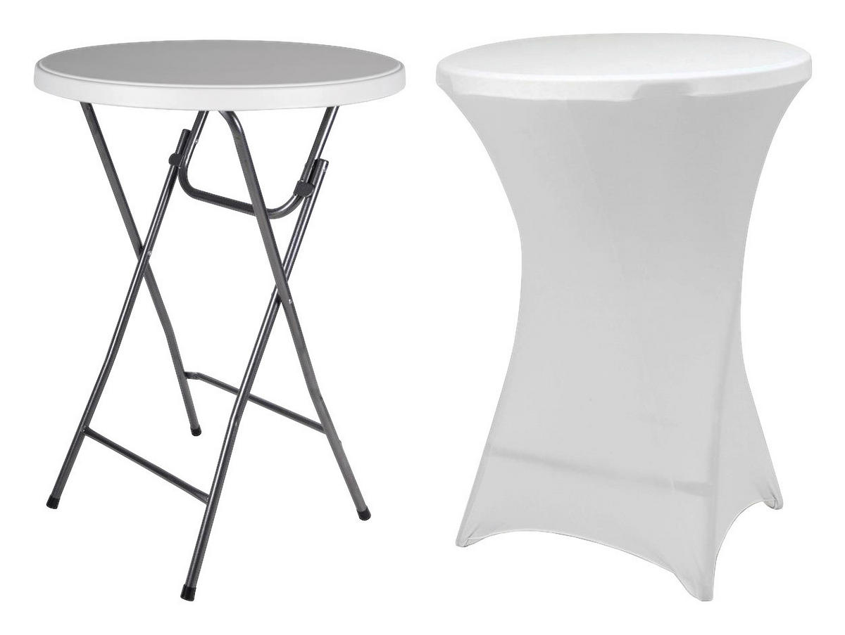 VCM Stehtisch weiß Metall H/D: ca. 110x80 cm Stehtisch_klappbar - weiß (80,00/110,00cm) - VCM