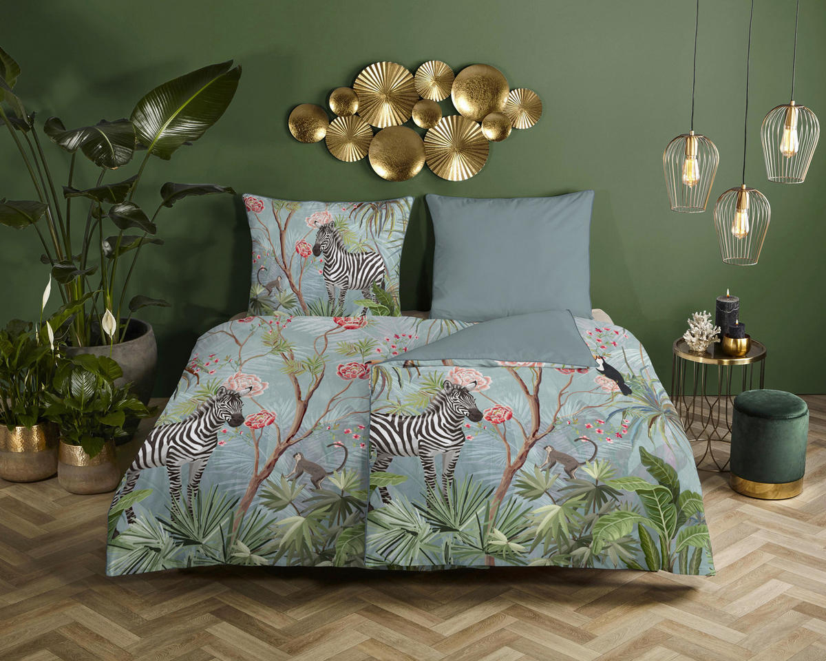 Baumwoll Bettwäsche Yasmin Satin Yasmin - aqua (200,00/200,00cm) - Descanso