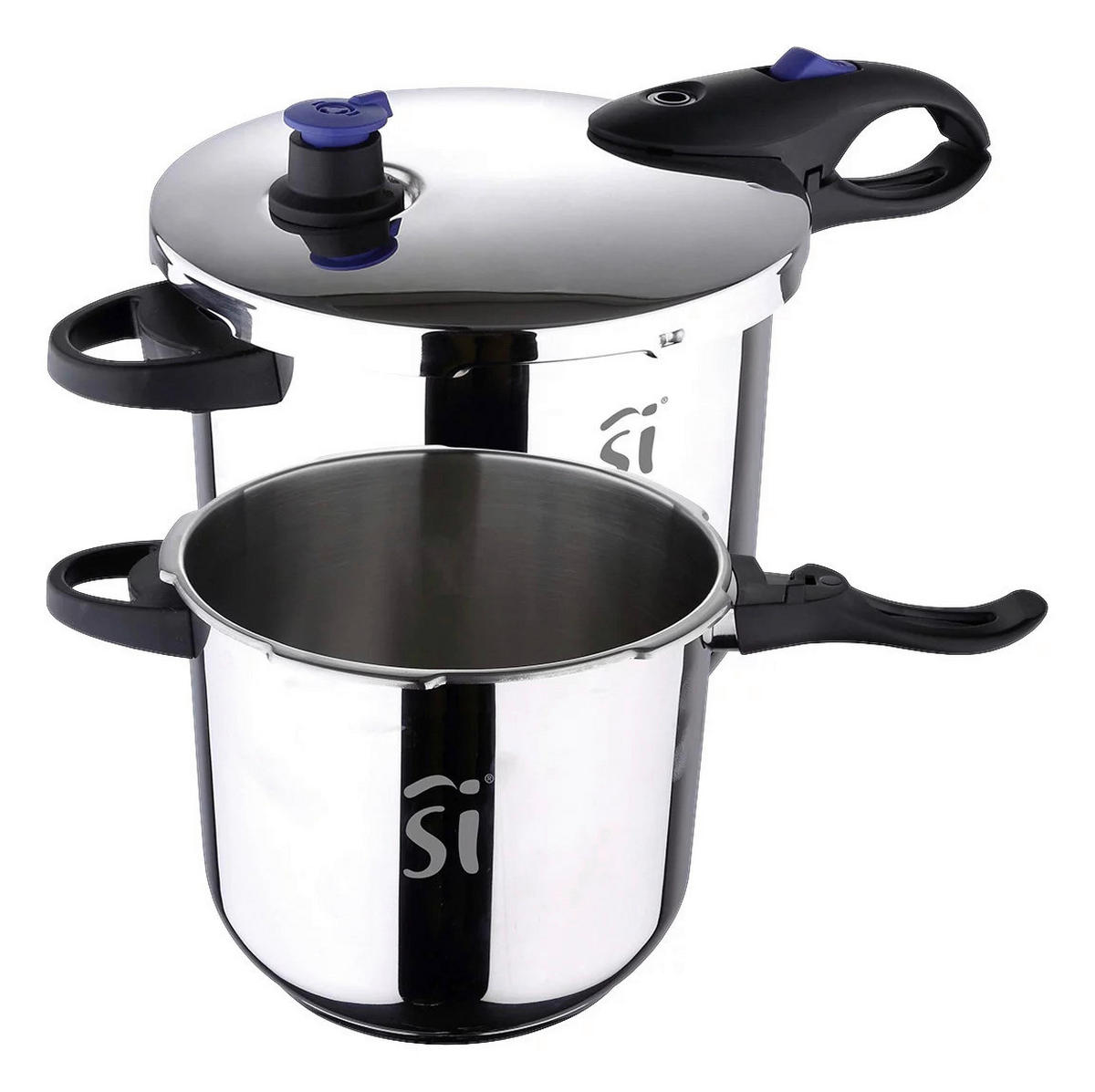 SAN IGNACIO Schnellkochtopfset Duero silber Edelstahl 2 tlg. Duero - schwarz/silber - SAN IGNACIO
