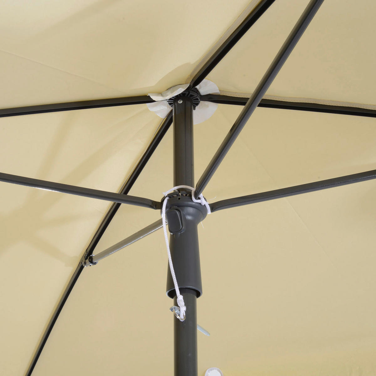 Outsunny Gartenschirm beige Aluminium B/H/L: ca. 125x235x200 cm Gartenschirm - beige (200,00/125,00/235,00cm) - Outsunny