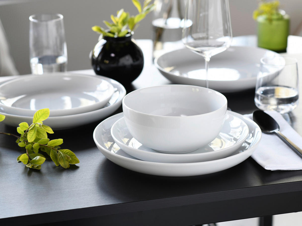 CreaTable Teller-Set Allround Weiss weiß Porzellan Allround Weiss - weiß - CreaTable