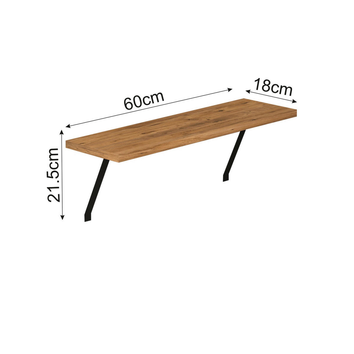 Regalhalter Adin braun Spanplatte B/H/T: ca. 60x21,5x18 cm Adin - braun (60,00/21,50/18,00cm) - moebel17