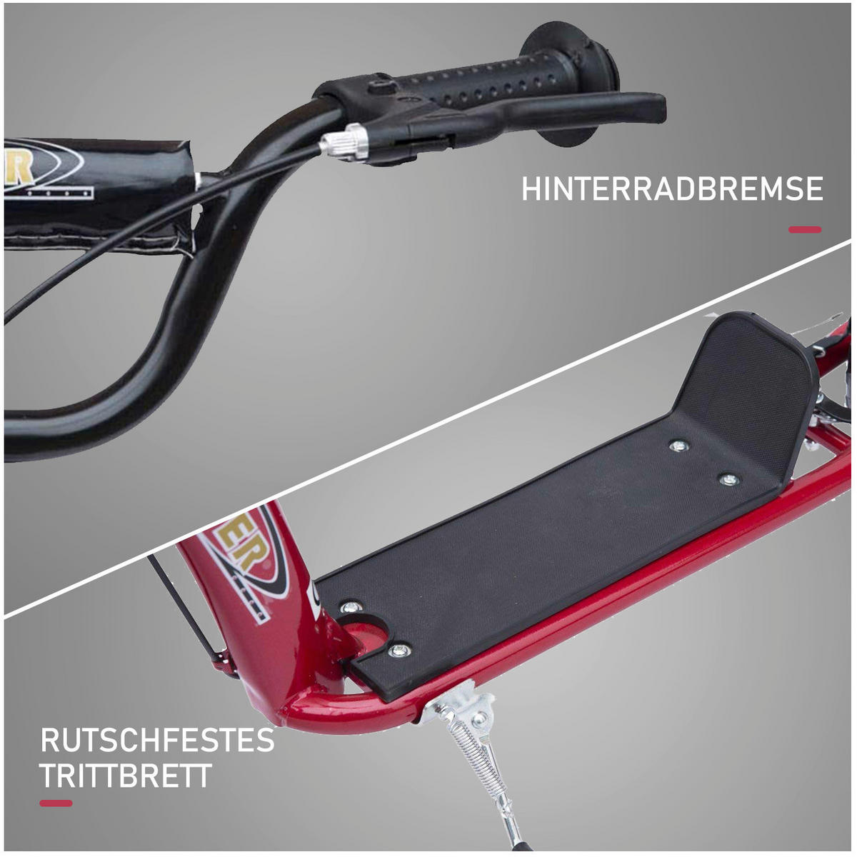 HOMCOM Kinderroller rot Kinderroller - rot (120,00/52,00/88,00cm) - HOMCOM
