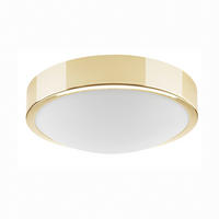 Lamkur Deckenleuchte gold Glas Stahl B/H/L: ca. 27x8x27 cm E27 1 Brennstellen JONAS - gold (27,00/27,00/8,00cm) - Lamkur