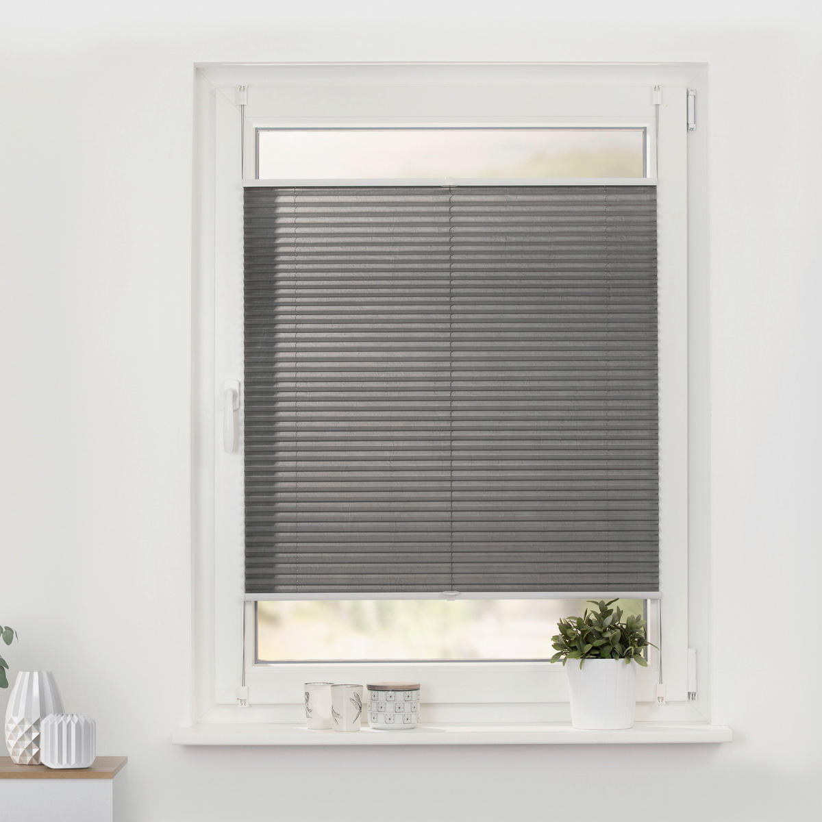 LICHTBLICK Spannplissee hellgrau B/L: ca. 50x130 cm Plissee_Klemmfix - hellgrau (50,00/130,00cm) - LICHTBLICK