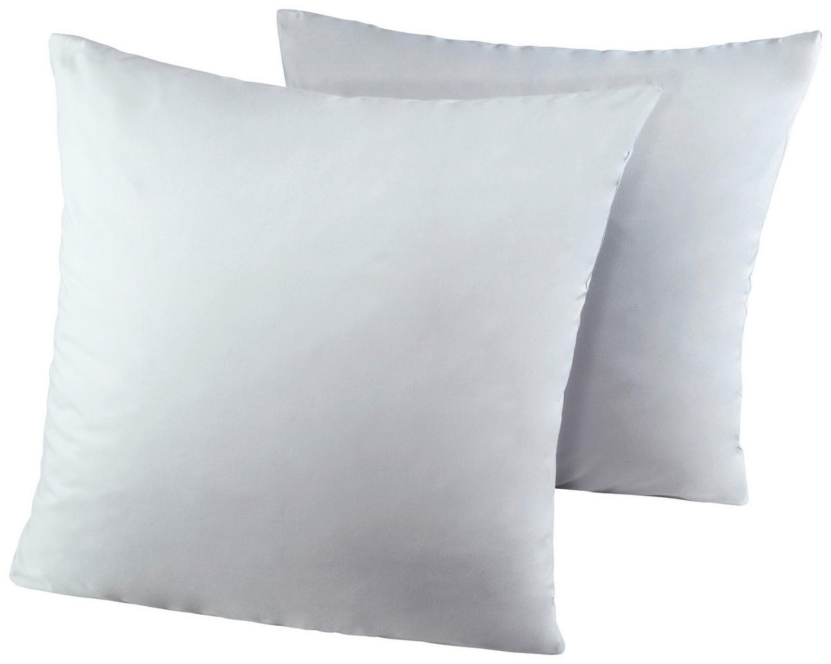 Kissenhülle Renforce Kissenbezug-Renforce_2erPack 80x80 - silber (80,00/80,00cm)