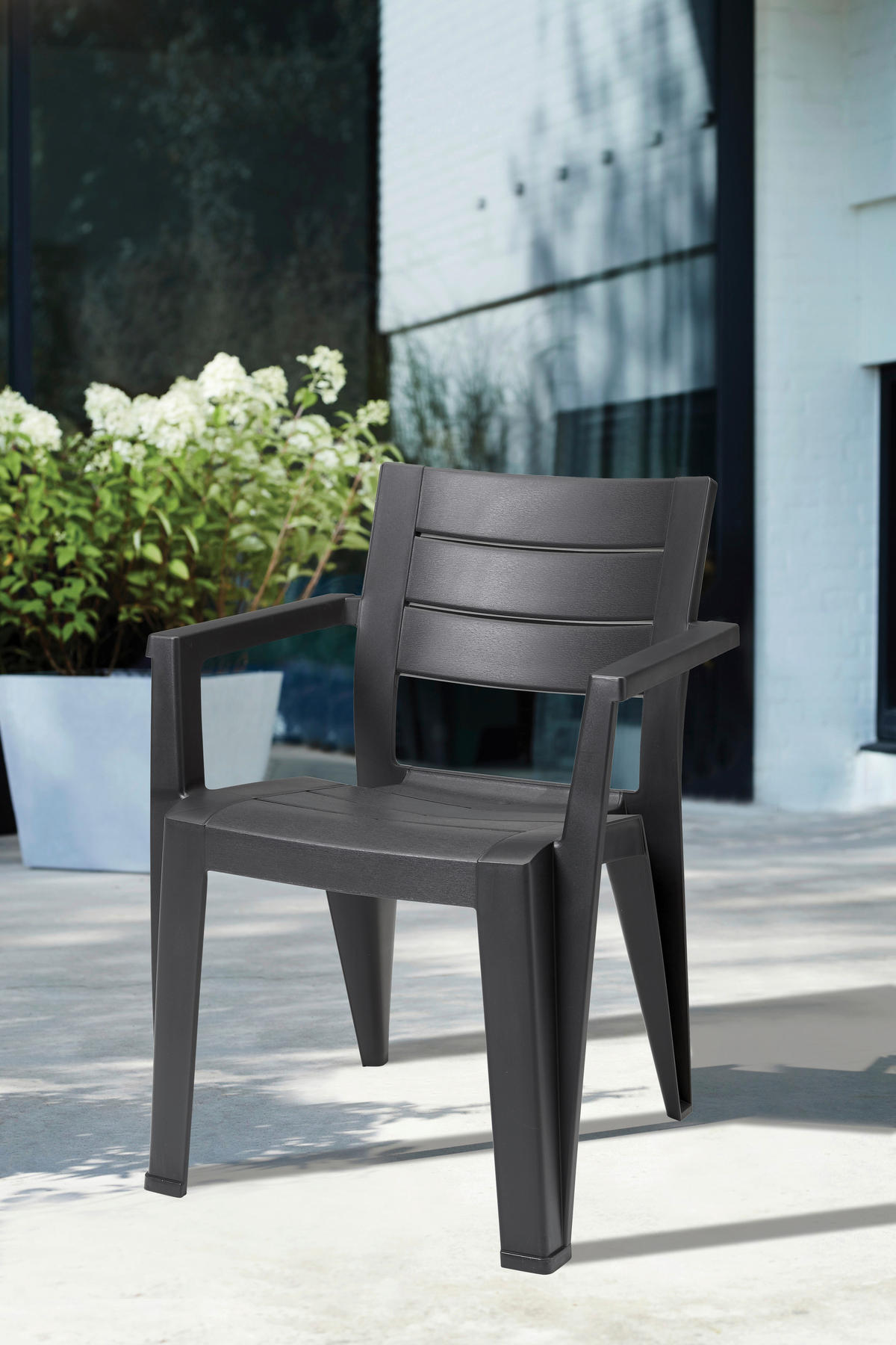 Keter Stapelstuhl Julie Graphit Kunststoff B/H/L: ca. 58x79x62 cm Julie - Graphit (62,00/58,00/79,00cm) - Keter