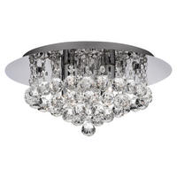 Searchlight Deckenleuchte Chrom transparent Glas Stahl B/H/L/D: ca. 35x17,5x35x35 cm G9 4 Brennstellen Hanna - Chrom/transparent (35,00/35,00/17,50cm) - Searchlight