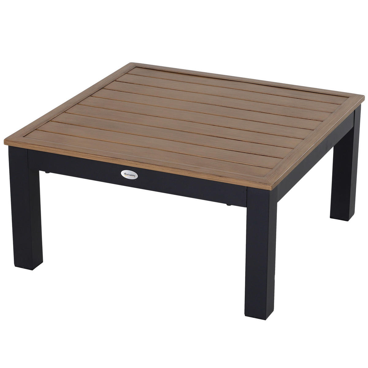 Outsunny Gartengarnitur grau Aluminium B/H/L: ca. 164x69x74 cm Gartengarnitur_mit_Beistelltisch - natur/grau (74,00/164,00/69,00cm) - Outsunny