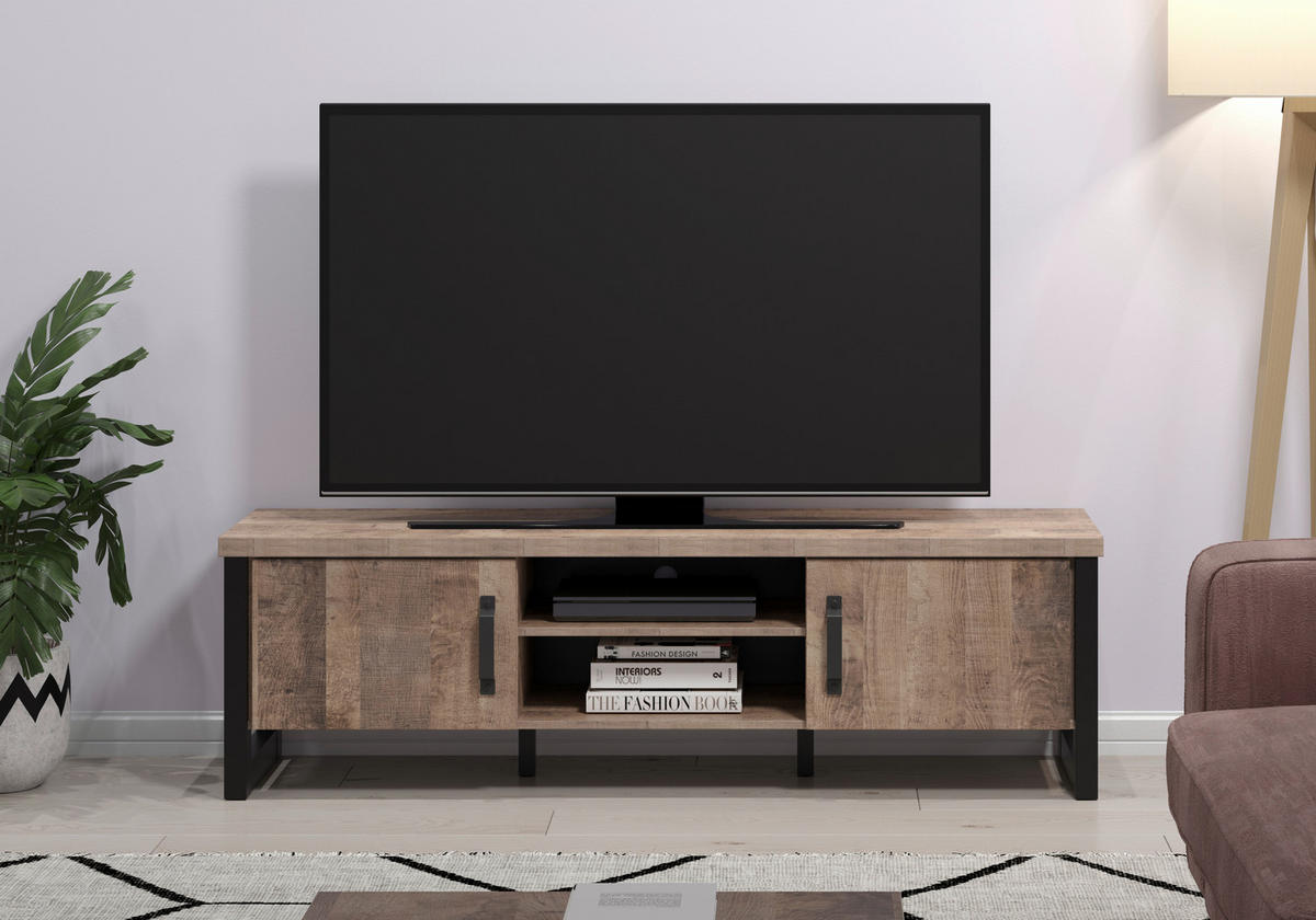 TV-Lowboard Emile Eiche Tabak Nachbildung B/H/T: ca. 166x50x45 cm Emile - Eiche (166,00/50,00/45,00cm) - Trendteam